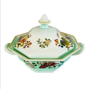 Vintage Adams China "Ming Jade" Octagonal Covered Vegetable Bowl